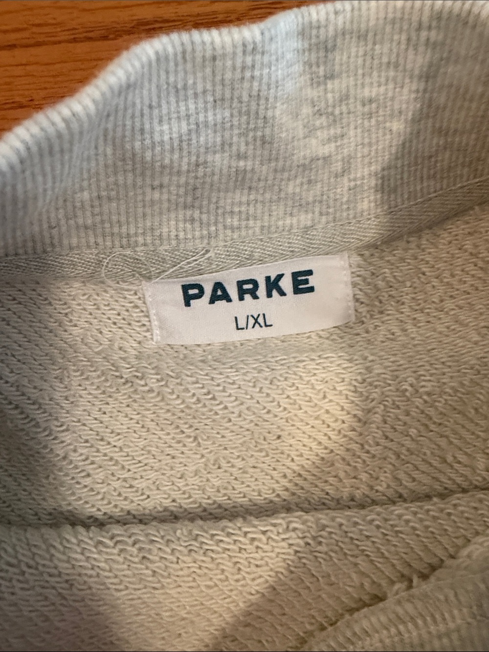 PARKE Heritage Grey Crewneck Sweatshirt with Red Lettering NWOT L/XL - Picture 2 of 5